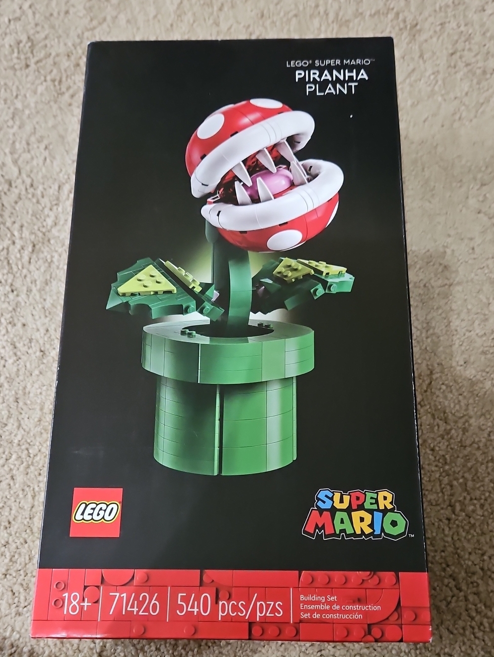 Nintendo Super Mario Piranha Plant Buildable Toy - New In Sealed Box